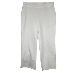 Loft White Crop Pants Size 8  With Raw Hem Coastal Resort